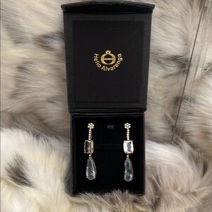 Helio Alvarengo aqua & yellow stone gold earrings